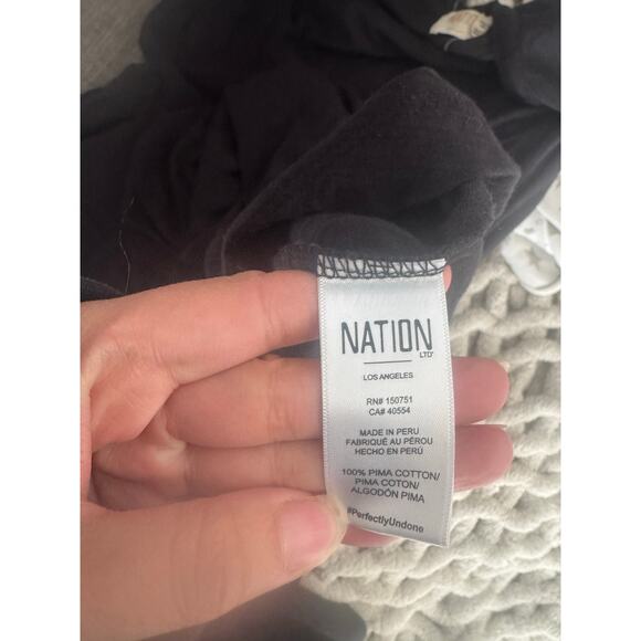 Nation LTD Black Pima Cotton Puff Sleeve Babydoll Dress Women’s Size Small - Picture 2 of 8